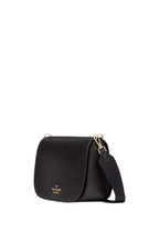 Madison Saffiano Leather Saddle Bag Black
