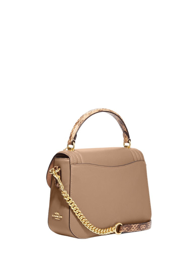 Marlie Top Handle Satchel With Border Quilting Taupe