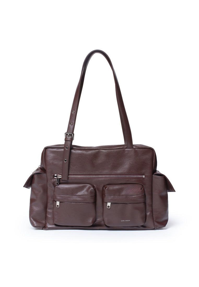 DEFECT SALE 323] Pocket Utility Bag L Nappa Chocolate