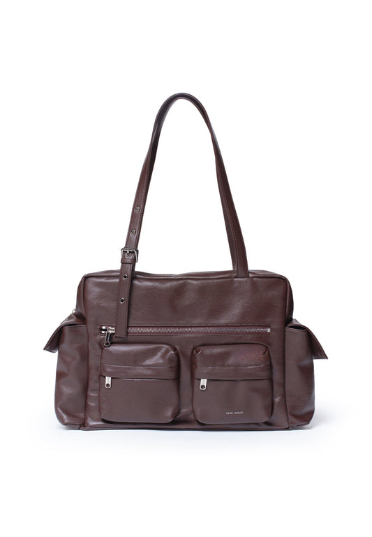 DEFECT SALE 323] Pocket Utility Bag L Nappa Chocolate
