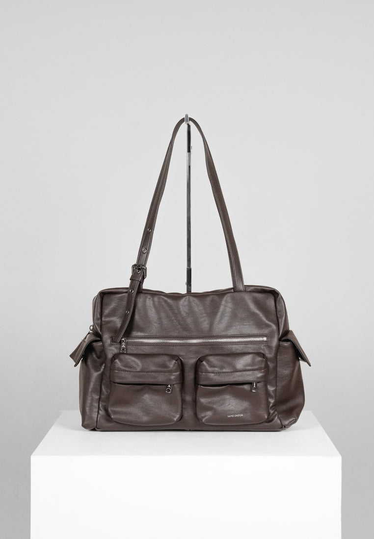 DEFECT SALE 323] Pocket Utility Bag L Nappa Chocolate