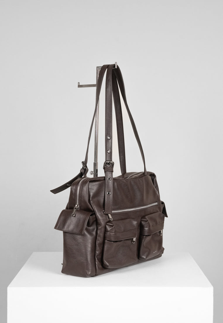 DEFECT SALE 323] Pocket Utility Bag L Nappa Chocolate
