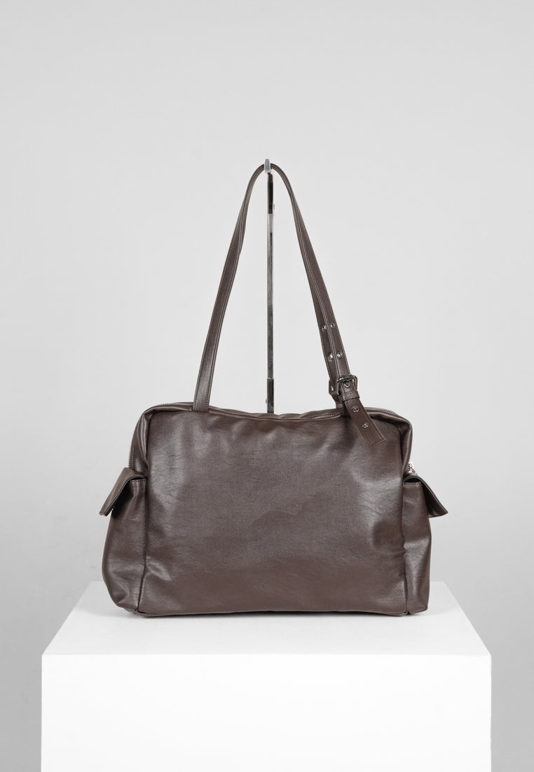 DEFECT SALE 323] Pocket Utility Bag L Nappa Chocolate