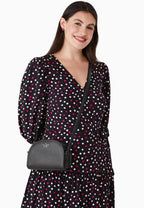 Perry Leather Dome Crossbody Black