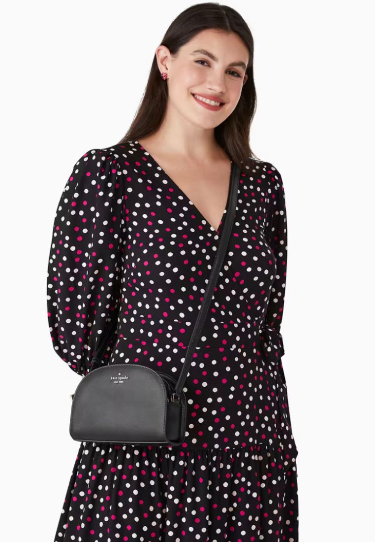 Perry Leather Dome Crossbody Black