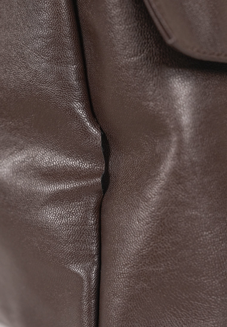 DEFECT SALE 323] Pocket Utility Bag L Nappa Chocolate