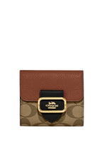 Small Morgan Wallet In Colorblock Signature Canvas Khaki Multi