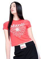 Cropped Tshirt FlowerMardi Red White