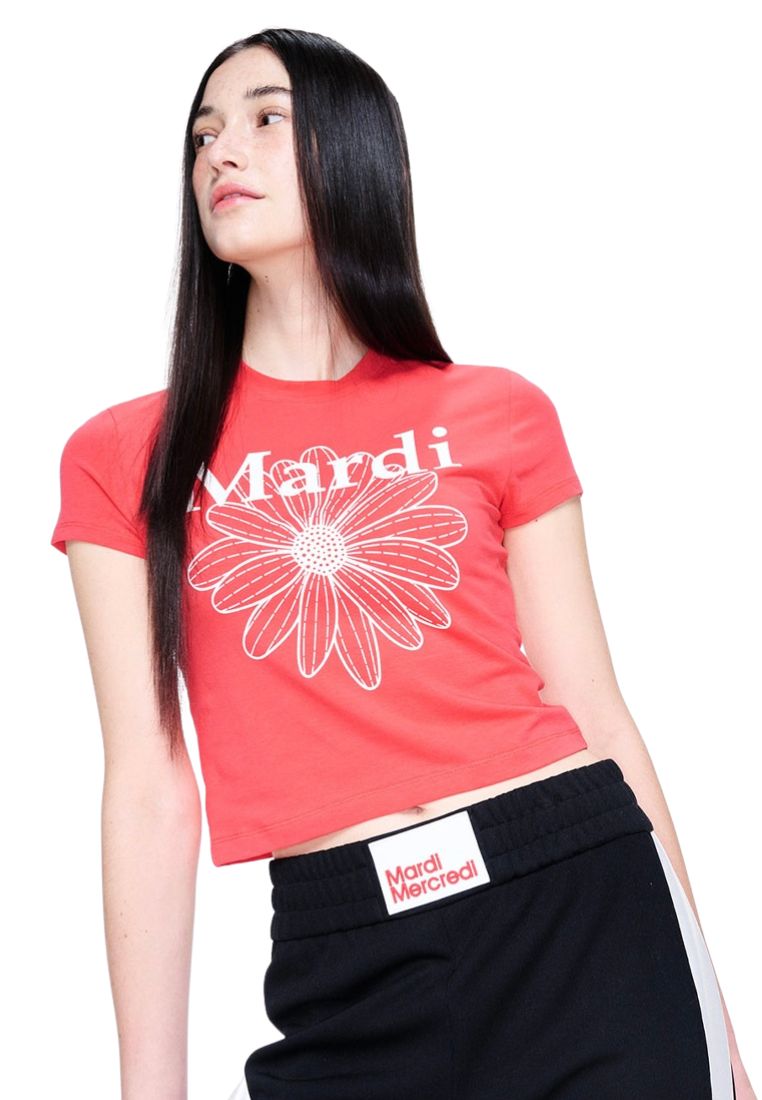 Cropped Tshirt FlowerMardi Red White