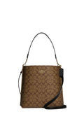 Mollie Bucket Bag In Signature Canvas Khaki Black