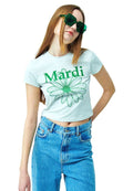 Cropped Tshirt FlowerMardi Light Beige Green