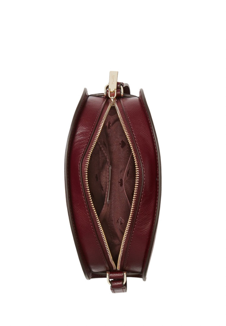 Perry Leather Dome Crossbody Deep Berry