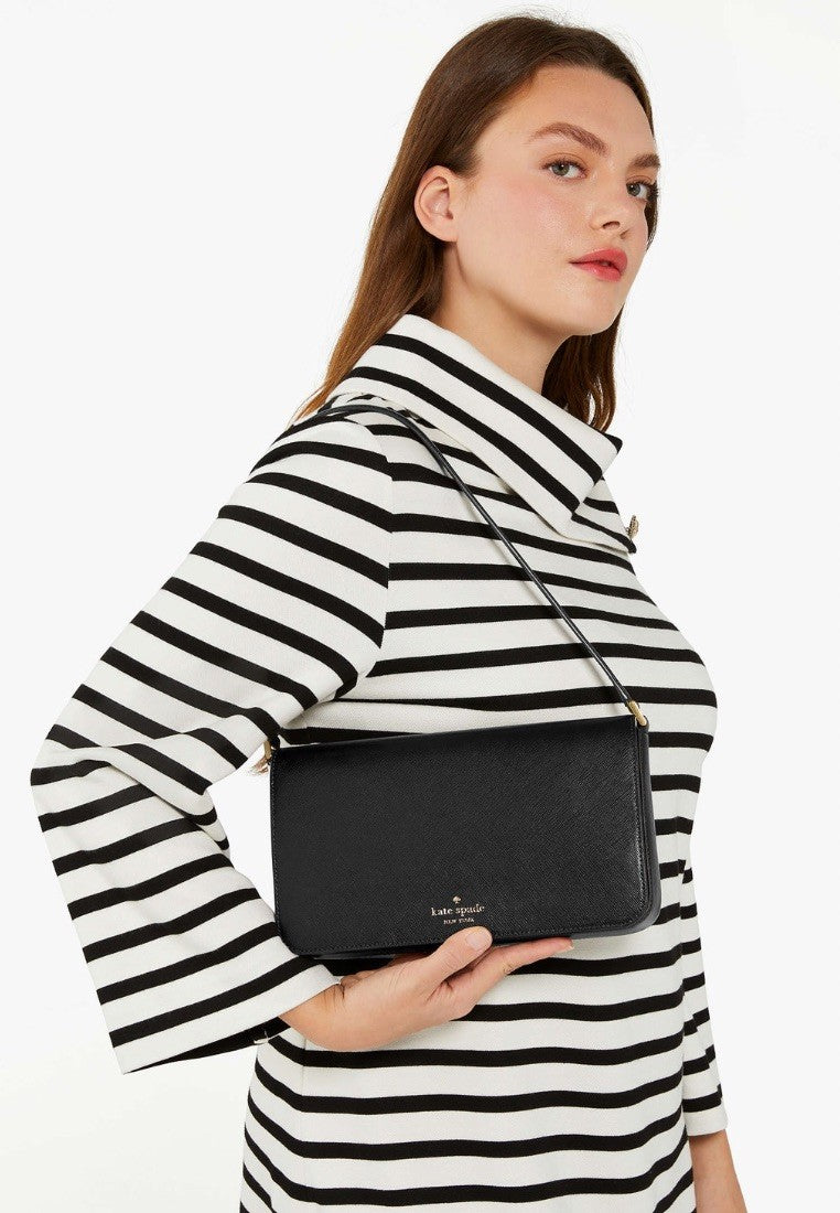 Staci Flap Shoulder Bag Black