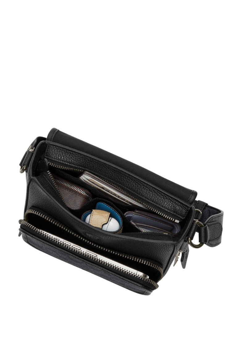 Sullivan Flap Crossbody Bag In Signature Canvas Black Charcoal