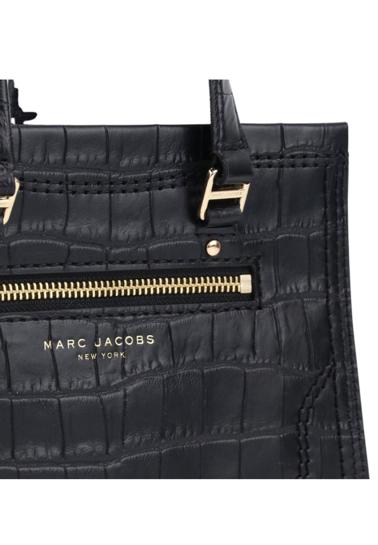 Croc-Embossed Mini Cruiser Satchel Bag Black