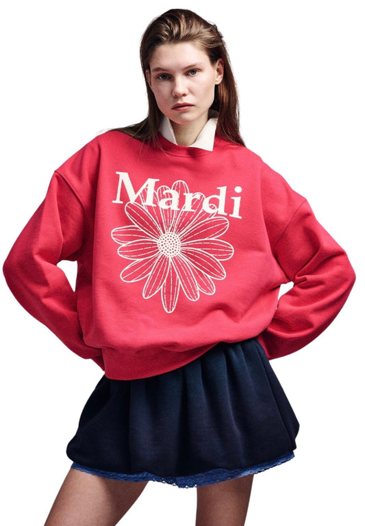 Sweatshirt FlowerMardi Red Ivory