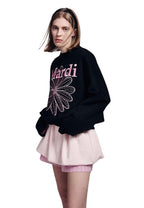 Sweatshirt FlowerMardi Needlework Black Pink
