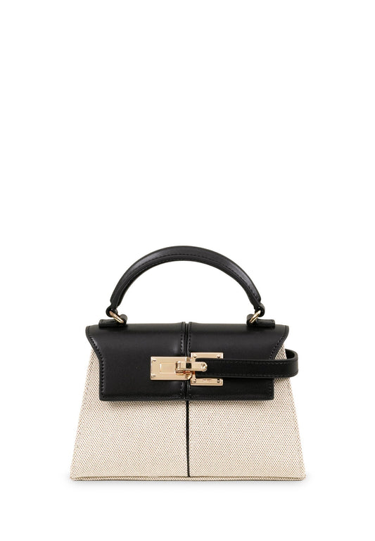 Elise Top Handle Bag - Black Canvas