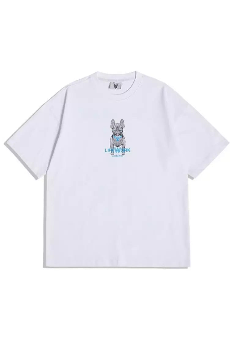 [DEFECT SALE 430] Small Radog T-Shirt white size L
