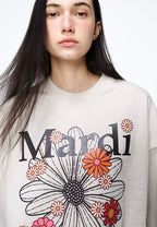Sweatshirt FlowerMardi Blossom Oatmeal Black