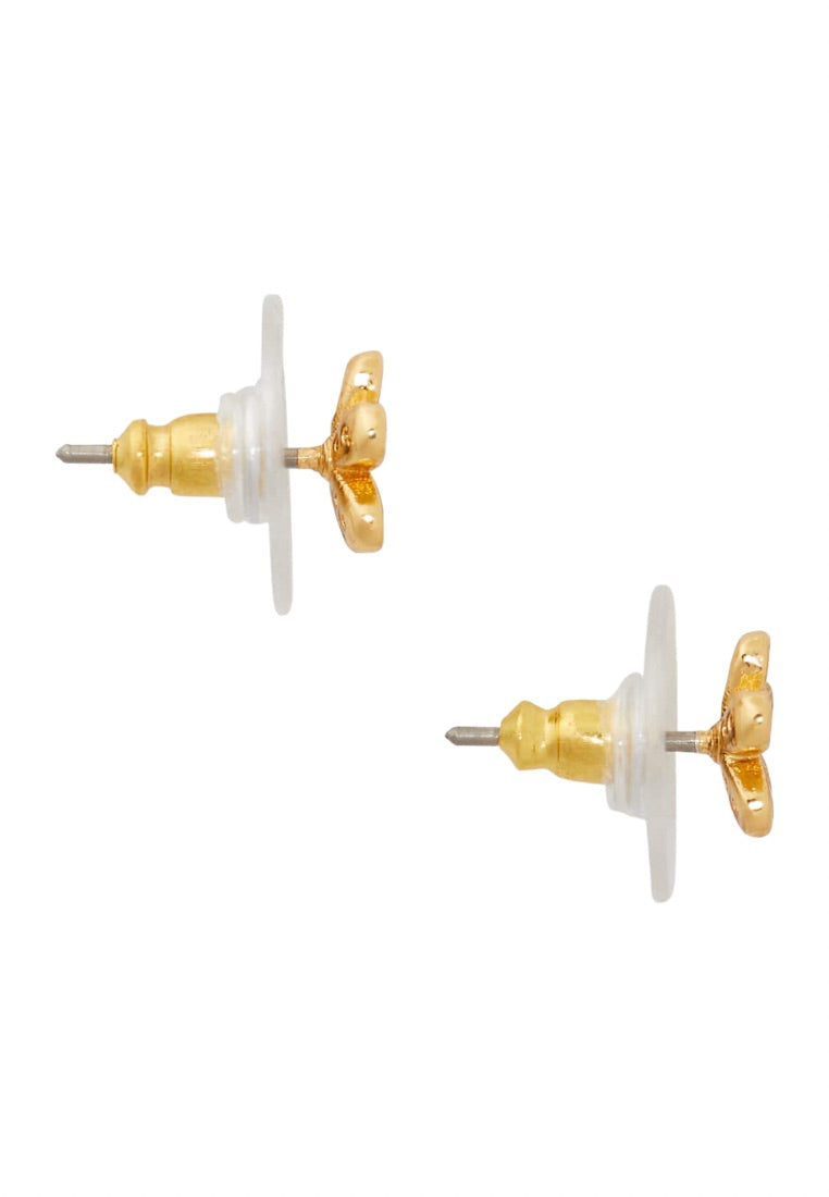 Gleaming Gardenia Flower Studs Gold