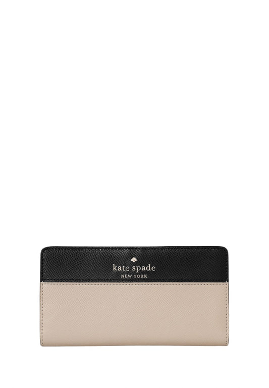 Staci Large Slim Bifold Wallet Warm Beige Multi