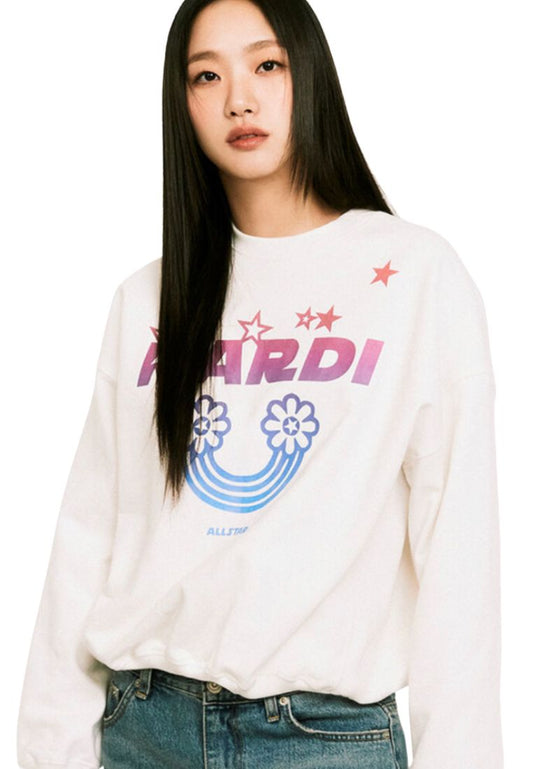 Sweatshirt Rainbow Gradation White Purple
