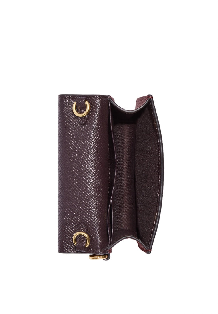 Boxed Mini Wallet On A Chain Black Cherry