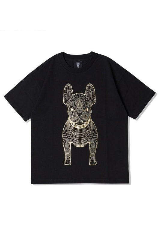 Gold Big Radog T-Shirt Pattern Black