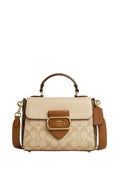 Morgan Top Handle Satchel Bag In Blocked Signature Canvas Light Khaki Multi