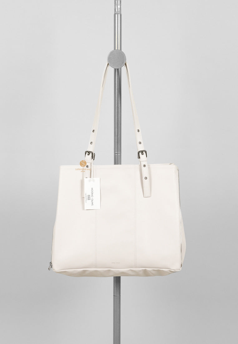 [DEFECT SALE 307] Zipper Shopper Bag L Nappa Ivory