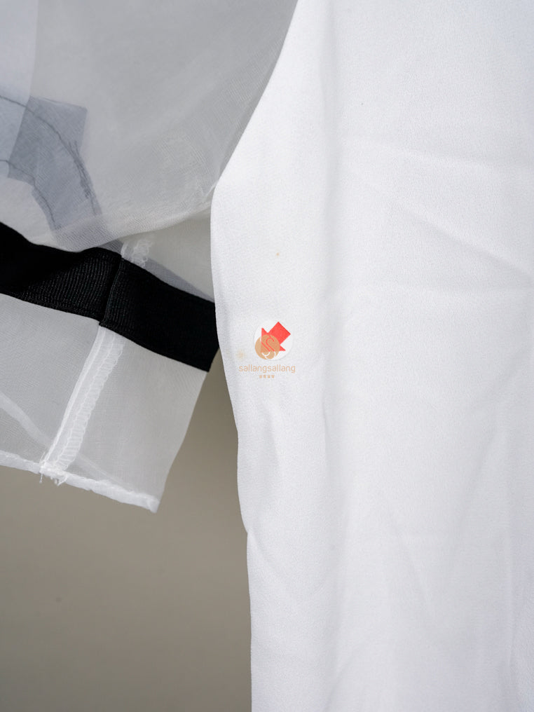 [DEFECT SALE 83] Korean Collar White Blouse By G&B Made in Korea