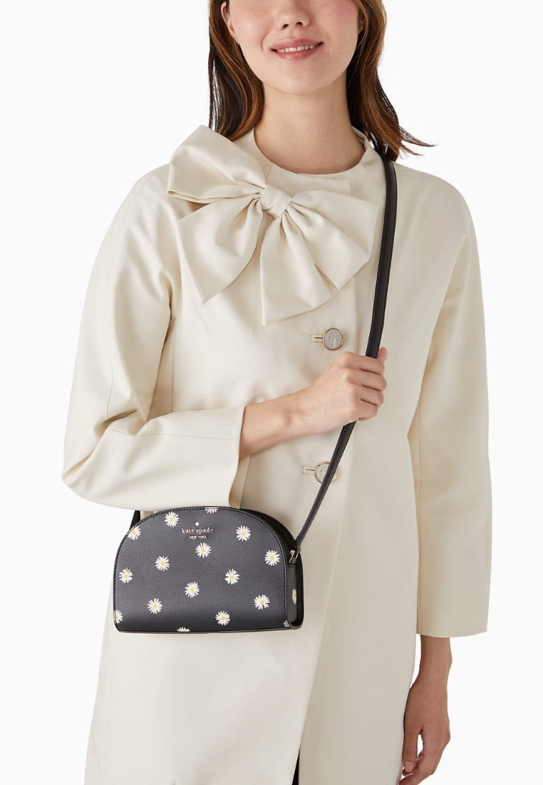 Perry Leather Dome Crossbody Black Multi