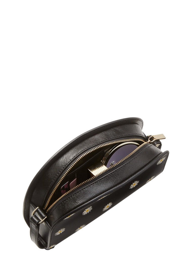 Perry Leather Dome Crossbody Black Multi