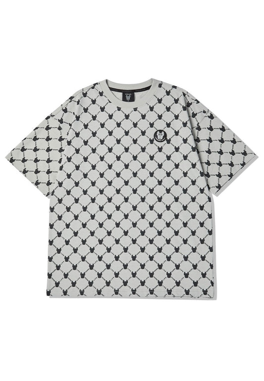 Monogram Pattern T-Shirt Light Grey
