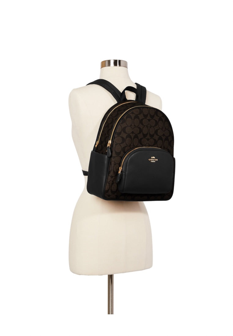 Court Backpack In Signature Canvas Brown Black
