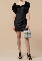 Trunkino Small Croco Silver Grey