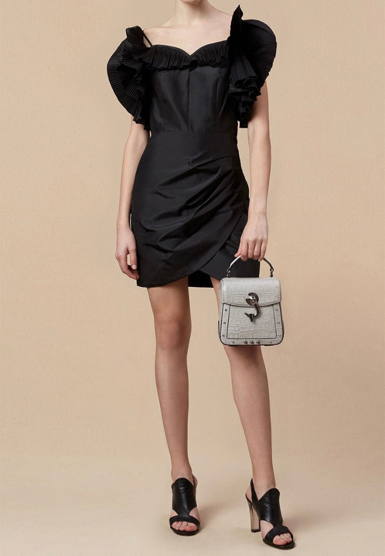 Trunkino Small Croco Silver Grey