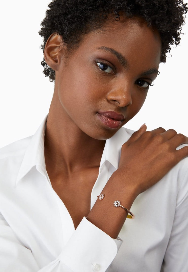 Spades & Studs Hinged Cuff Cream Multi Rose Gold
