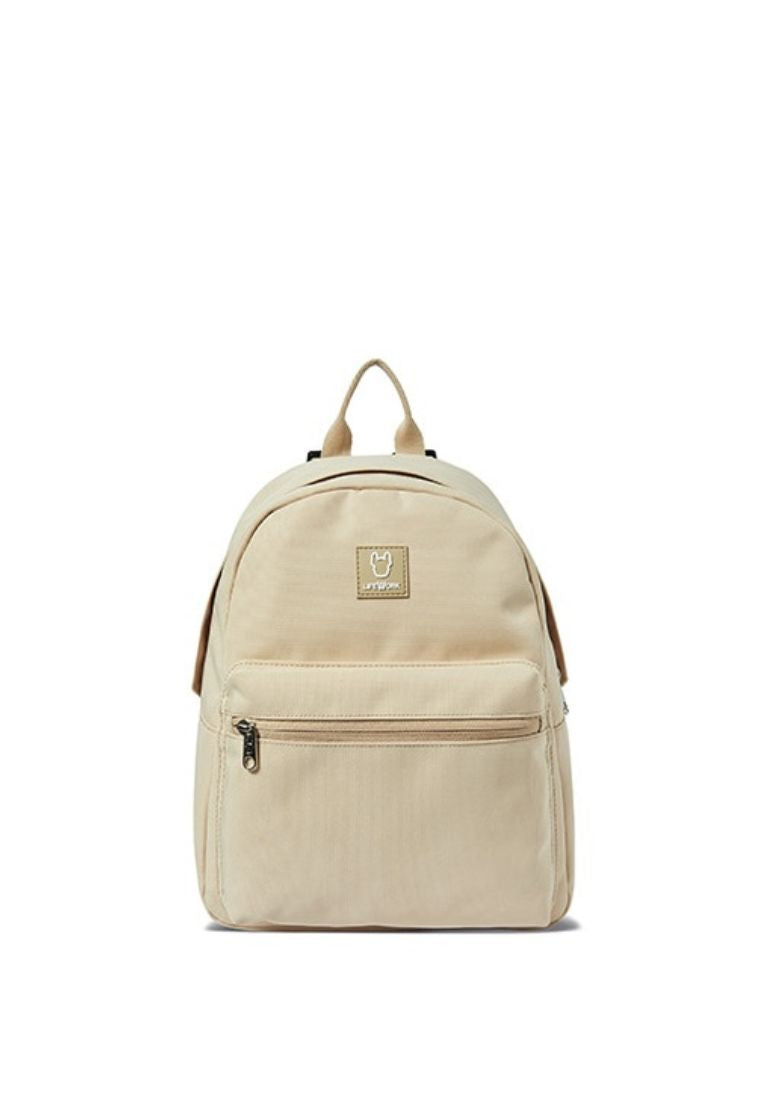 Square Pocket Mini Backpack Beige