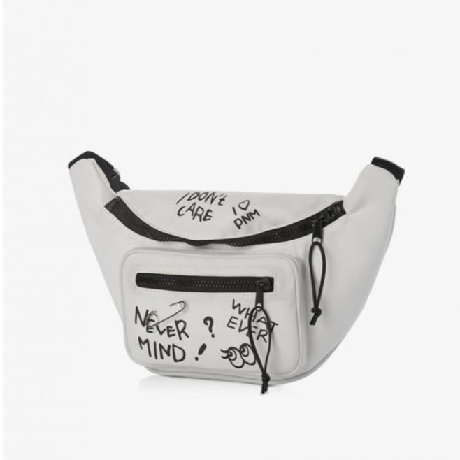 NEVER MIND fanny pack white