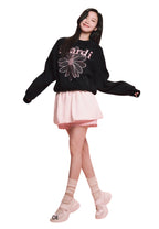 Sweatshirt FlowerMardi Needlework Black Pink