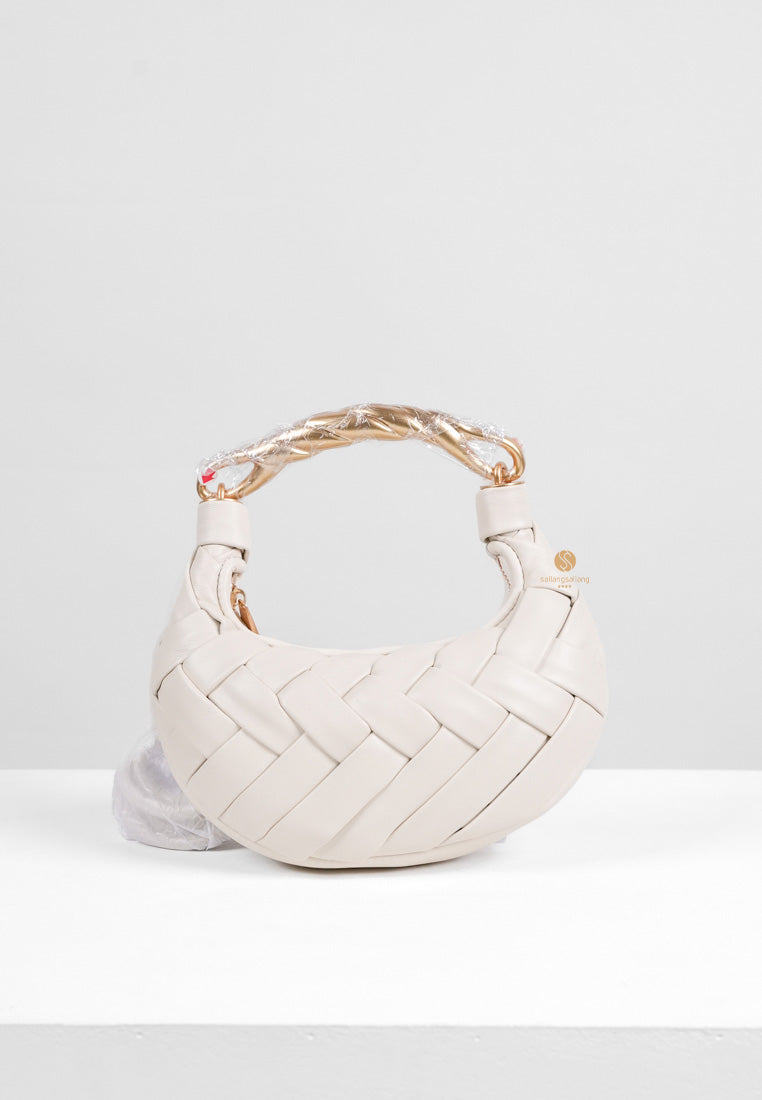 [DEFECT SALE 368] Orla Weave Handbag - White