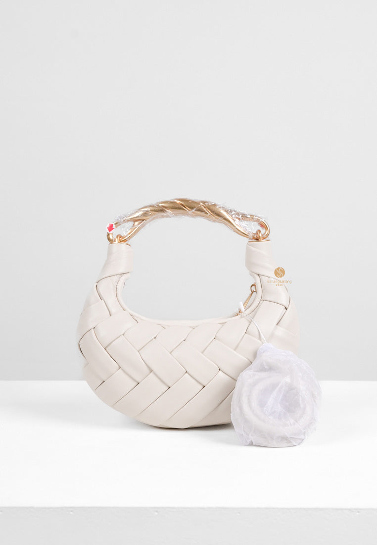 [DEFECT SALE 368] Orla Weave Handbag - White