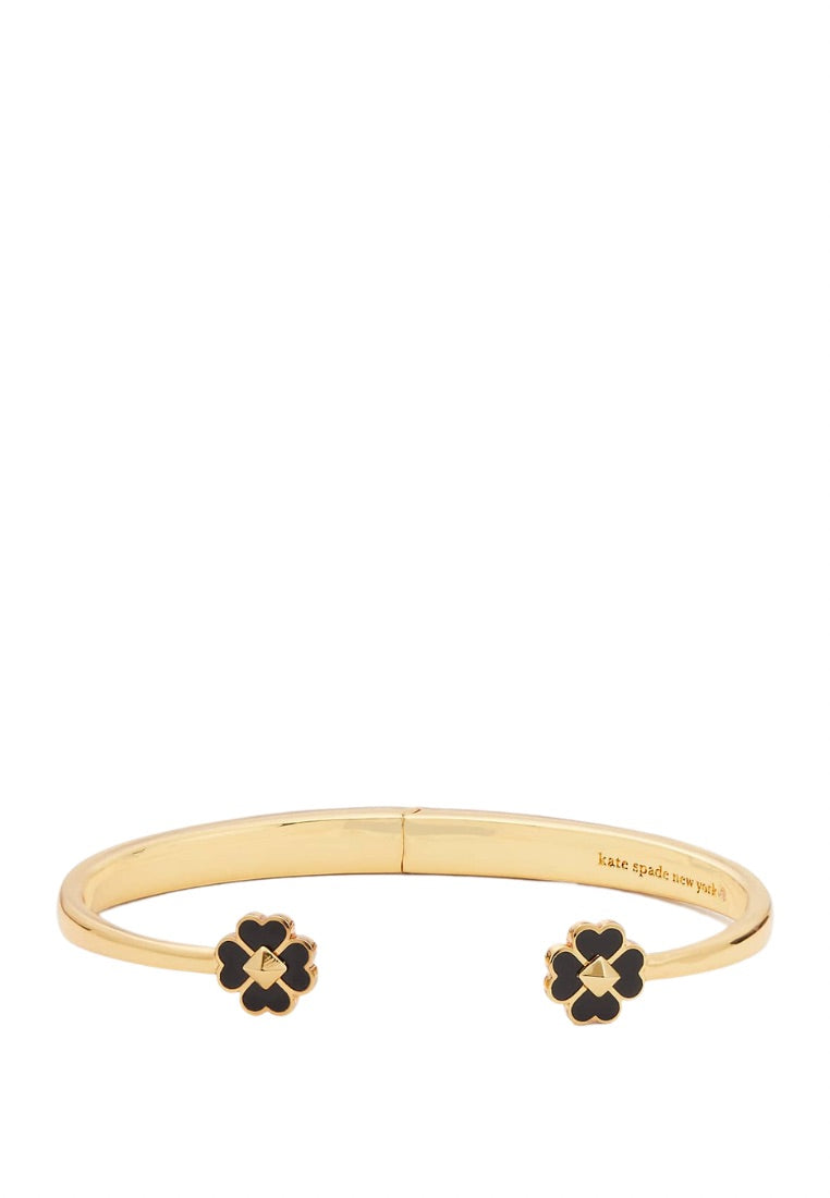 Spades & Studs Enamel Hinge Cuff Black