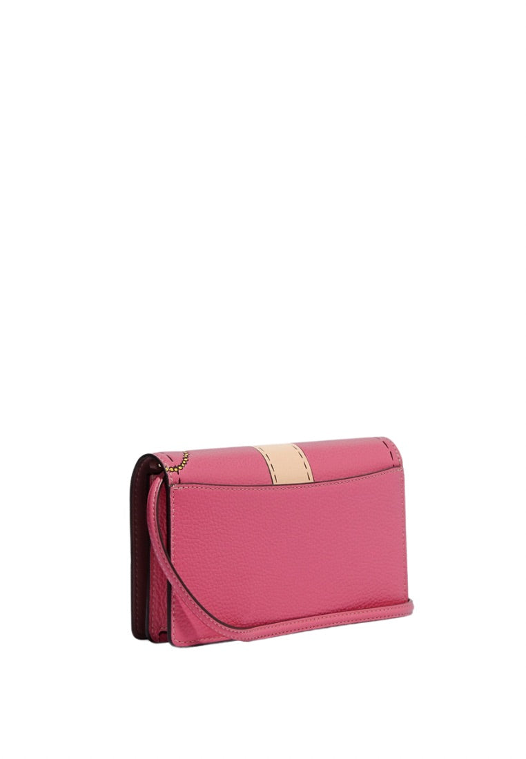 Anna Foldover Clutch Crossbody With Trompe L'oeil Print Petunia Multi