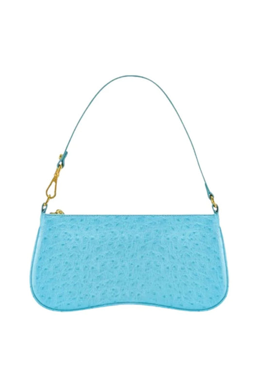 [DEFECT SALE 318] EVA SHOULDER - LAKE BLUE OSTRICH