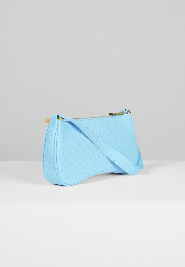 [DEFECT SALE 318] EVA SHOULDER - LAKE BLUE OSTRICH