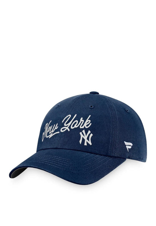 New York Yankees Fanatics Branded Navy Iconic Script Adjustable Hat
