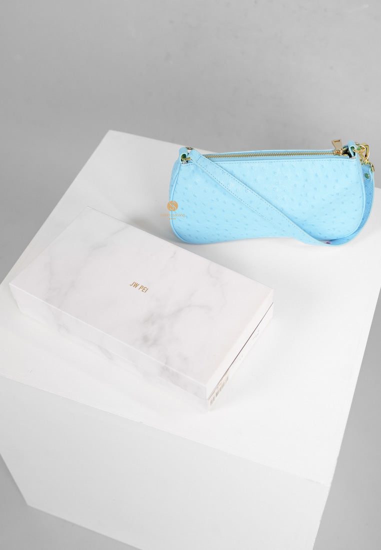 [DEFECT SALE 318] EVA SHOULDER - LAKE BLUE OSTRICH